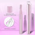 thumbnail image 4 of Recortador de cejas eléctrico para mujeres (rosa), recortador de precisión facial a batería, recorta el vello facial sin dolor, recortador de cejas eléctrico de belleza, 4 of 5