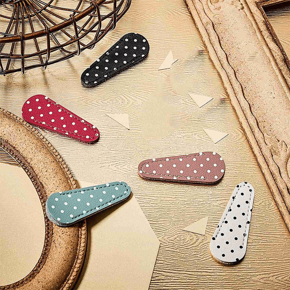 30 Pieces Embroidery Scissors Sheath Polka Dot Scissors Protective Cover Scissors Leather Sheath for Scissors Protection