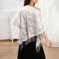 thumbnail image 1 of Elegant Lace Shawl Scarf for Bridal Wedding Evening Gown and Formal Party Versatile Triangle Wrap Garment Accessory for All Seasons, 1 of 3