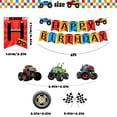 thumbnail image 3 of Monster Truck 4th Birthday Party Decorations Set, Race Car Theme, 40 Pcs, Includes Banner, Hanging Swirls, Foil and Latex Balloons, 3 of 6
