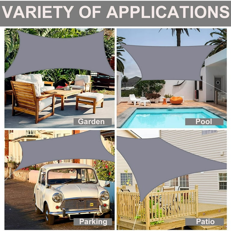 Y2Konexi 6.6'x6.6' Waterproof Sun Shade Sail, 95% UV Block, for