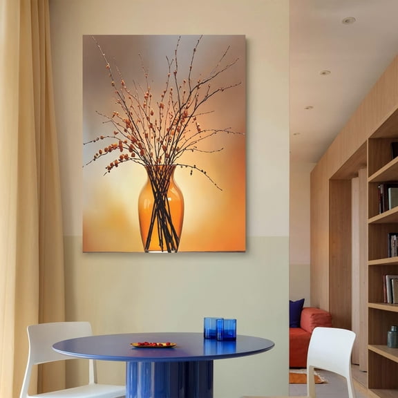 Canvas Wall Art Print - Home Decor Painting - Willows in Orange Five 24x32