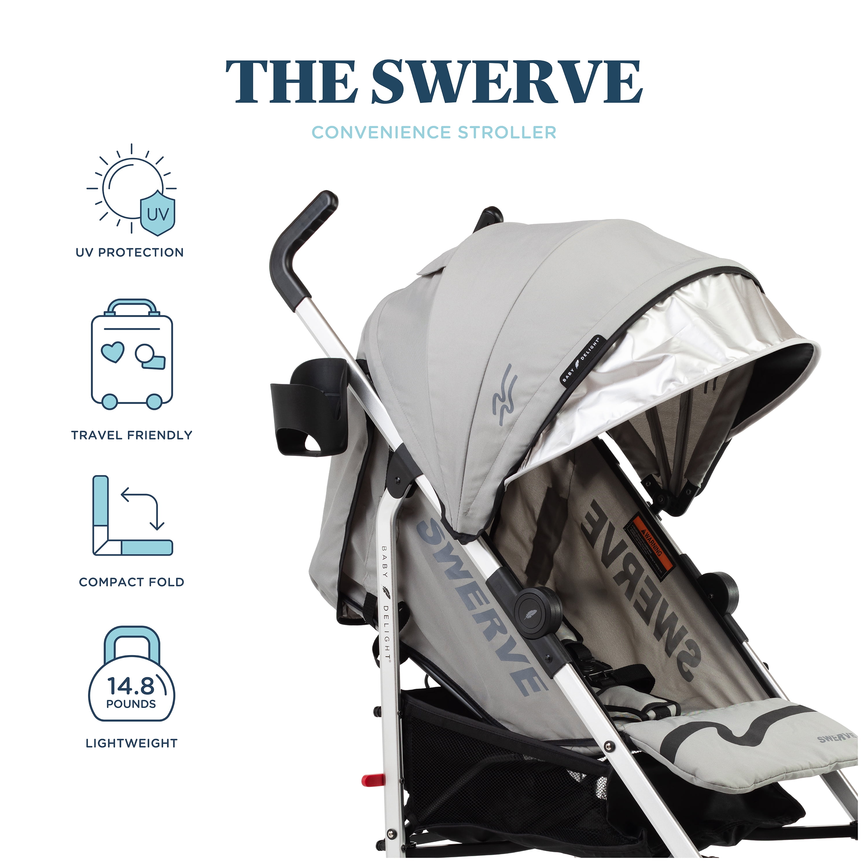 Baby Delight Swerve Baby Stroller, Grey