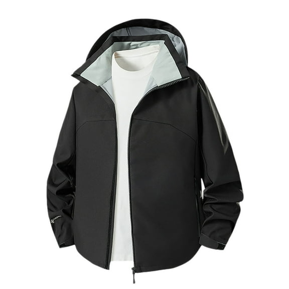 Mens Shirts Under $10 Waterproof Jackets for Men Lightweight Windbreaker Raincoat Hooded Outdoor Hiking Coats Zip Up Jacket