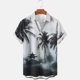 thumbnail image 4 of Camisetas de Lino para Hombres Vintage Bowling Manga Corta Cuello Cubano, Retro Playa Y Verano Hombre Manga Corta Botón Abajo Camisetas, 4 of 6