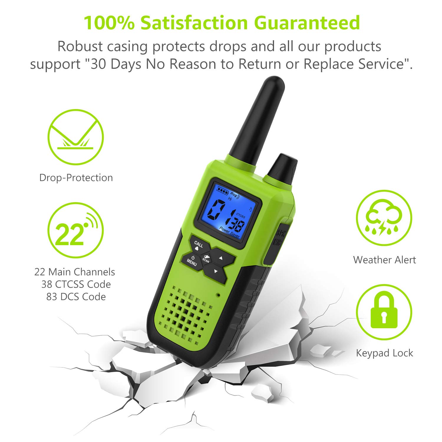 Long Distance Walkie Talkies Long Range for Adults Rechargeable Way  Radios Walkie Talkies Long Range Pack Work Walkie Talkies with Earpiece  and Mic Set USB Cable Charger NOAA