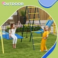 thumbnail image 5 of Outsunny 5-in-1 Metal Swing Set with Nest Swing and Basketball Hoop, Yellow, 5 of 9