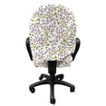 thumbnail image 3 of Flower Office Chair Slipcover, Floral Pattern Wild Berries Ornamental Curvy Branches Foliage Fruits Botanic, Stretch Decorative Fabric Cover, Standard Size, Purple Green White, by Ambesonne, 3 of 5