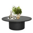 thumbnail image 1 of KOSSMAI Table Basse Ronde Moderne 39,37” avec Base à Piédestal, Table Centrale Profil Bas pour Salon Noir, 1 of 4