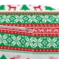 thumbnail image 2 of Christmas Pouf Cover with Zipper, Knit Style Graphic Reindeer Star and Snowflake Holiday Family Theme, Soft Decorative Fabric Unstuffed Case, 30" W X 17.3" L, Red Green White, by Ambesonne, 2 of 3