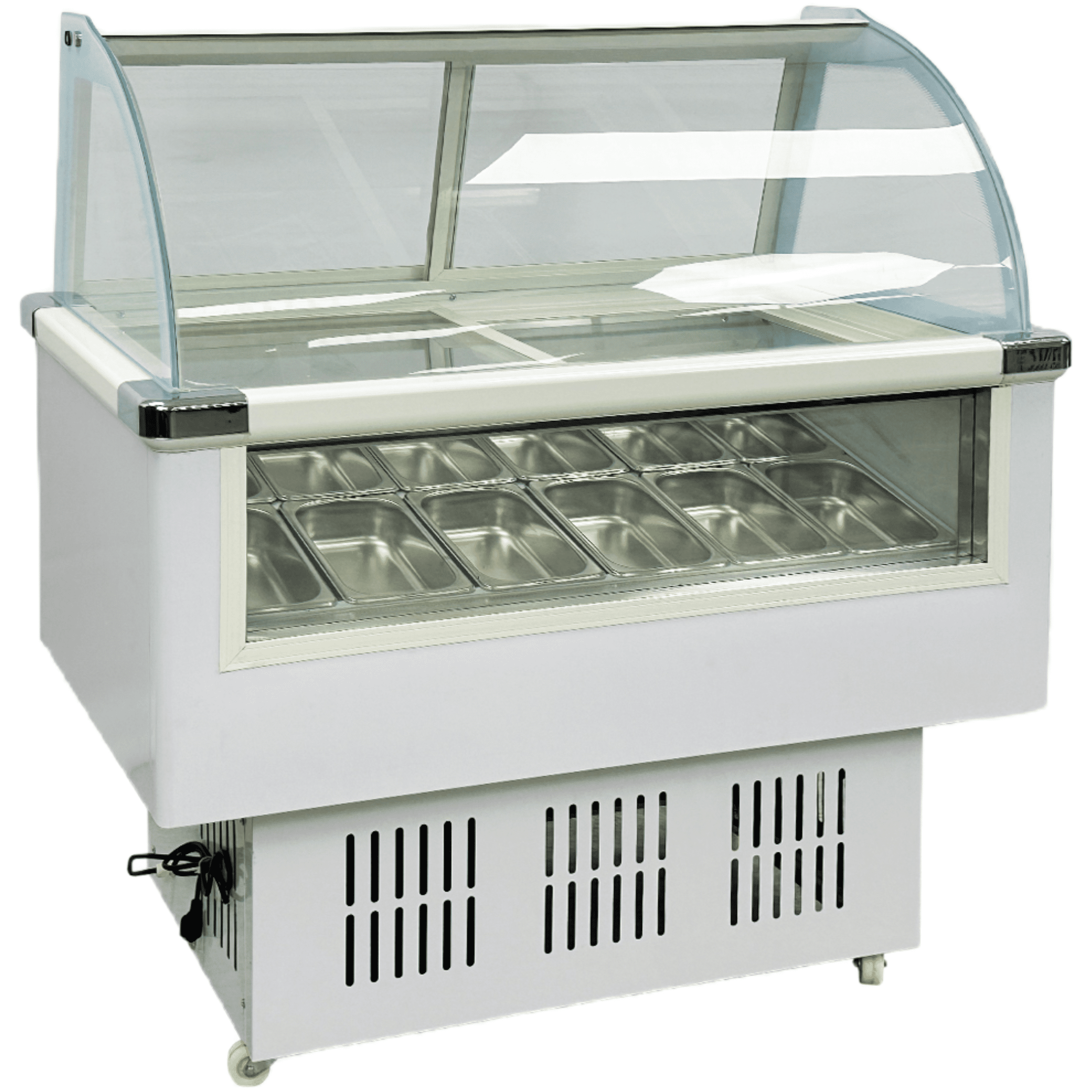47 in. Commercial Ice Cream Chest Refrigerator Display Case 12 Pan Gelato Display Dipping Cabinet Commercial Freezer