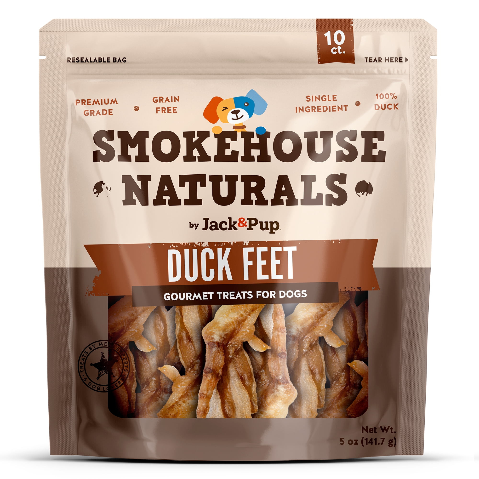 Smokehouse Naturals by Jack & Pup Duck Feet Chews 10-Count