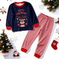 thumbnail image 2 of SUXIAN Family Christmas Pajamas Long Sleeve Casual Print Crewneck Comfy Loungewear Parents and Kids Holiday Outfit Kids Pajamas, 2 of 4