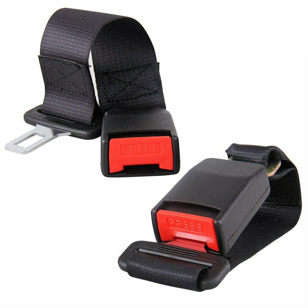 Seat Belt Extender 2 Pack Safety Certified Regular 14 Inch Seat Belt Extender Black for Car 