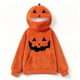 thumbnail image 4 of Zylarhe Halloween Sweatshirts for Kids Festive Pumpkin Hoodie for Girls Halloween Pumpkin Face Print Hooded Sweatshirt Orange 4-5 Years, 4 of 4