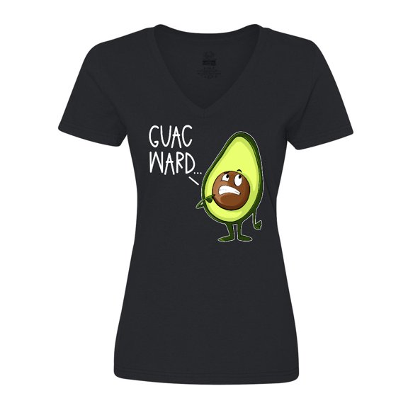 Inktastic Guacward Avocado Humor Women's V-Neck T-Shirt