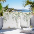 thumbnail image 3 of Throw Pillow Covers 16x16 Inch Set of 2, Green Eucalyptus Leaves Waterproof Outdoor Pillow Covers, Spring Floral Weeping Farmhouse Decorative Cushion Pillowcases for Couch, Sofa, Bed, Garden, Patio, 3 of 9