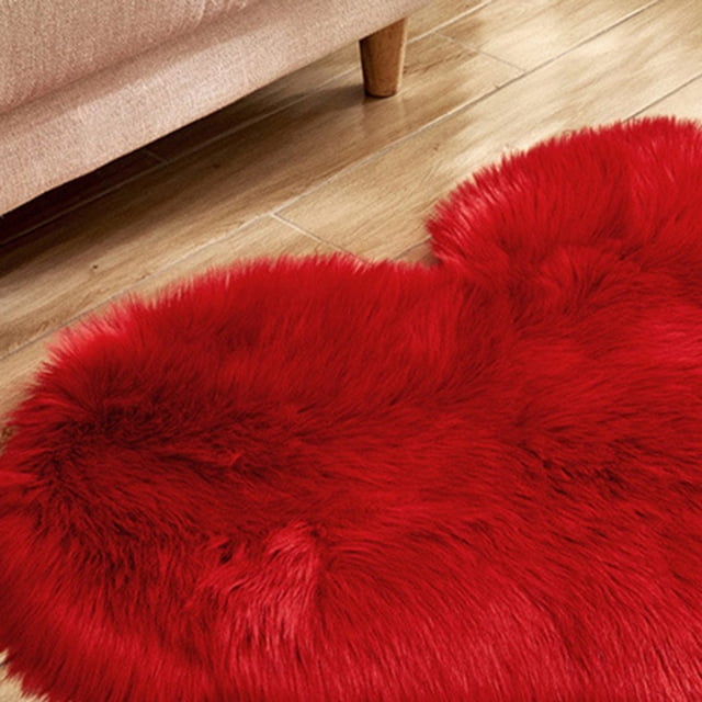Heart Shaped Anti-Skid Dining Room Home Carpet Doormat Home Carpet; Plush Home Pad Rug Living Room Solid Foot Mat