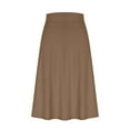 thumbnail image 6 of A-Line Midi Skirts for Women - High Waist Knee Length Flared Casual Stretchy Flowy Skirt Brown XXL, 6 of 8