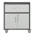 thumbnail image 2 of Tcbosik Mobile Metal Cabinet, Tool Storage 11Cabinet with Drawer and 2 Lockable Doors, Assembly Required, Black & Gray, 2 of 9