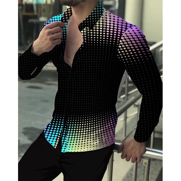 Tops vintage de verano y otoño para hombre, camisetas informales de manga larga con estampado de tótem geométrico y floral, ropa para hombre, camisa de fiesta para exteriores 2024