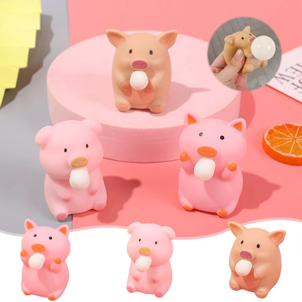 onlyliua Fin de Temporada Juegos para Aplastar, Juegos de Forma de Cerdos, Juegos Lavables, Pequeños Inventos, Decoraciones Decorativas de Pvc Blando para El Hogar, La Escuela, La Oficina