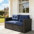 thumbnail image 2 of Outsunny 2 Pieces Patio Furniture Set for Balcony, Garden, Lawn, Dark Blue, 2 of 10
