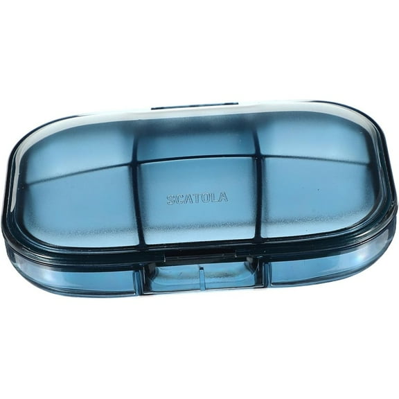 6-compartment Travel Medicine Box Large Capacity Lightweight Pill Organizer Design for Easy Access for Home and Go Storage Blue