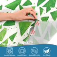thumbnail image 3 of Yayeee Kitchen Curtains Light Filtering 27"x36" Rod Pocket Short Cafe Window Panel, Green Dot Triangles Pattern, 3 of 7