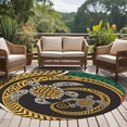 thumbnail image 4 of Round Rugs 5 Ft, Polynesia Texture Non Slip Area Rugs for Kitchen Bedroom Entryway, Traditional Tribe Sea Turtle Abstract Art Washable Carpet Runner Rug Floor Mats for Bedroom Home Decor, 4 of 8