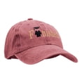 thumbnail image 5 of Finished Embellished Phrase Embroidered Unstructured Cotton Cap - Wine OSFM, 5 of 5