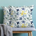 thumbnail image 3 of Floral Watercolor Sage Green Pillow Covers 16x16 Set of 2 Yellow and Blue Throw Pillow Cotton Square Outdoor Farmhouse Flowers Leaves Cushion Cover Decor for Home Living Room Bedroom Sofa, 3 of 6