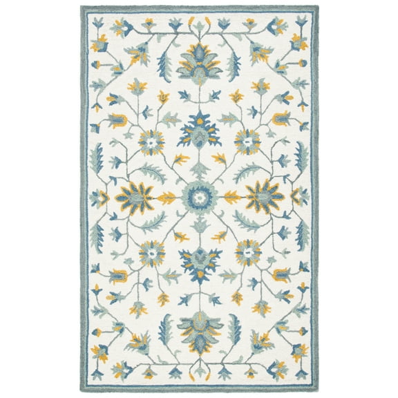 SAFAVIEH Metro MET707L Handmade Ivory / Blue Rug