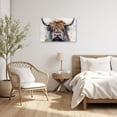 thumbnail image 4 of ZHONGYUTONG Highland Cattle Canvas Wall Art Abstract Animal Pictures Wall Decor Colorful Cow Painting Print Rustic Farmhouse Decor Framed (28.00" x 42.00"), 4 of 5