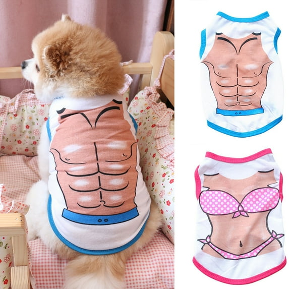 Walbest Dog Pectoralis Bikini Sleeveless Cotton Clothes Vest for Small Medium and Large Dogs Puppy
