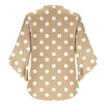 thumbnail image 6 of CHGBMOK Women Polka Dots V Neck T Shirt Puff Sleeve 3/4 Sleeve Blouse Casual Loose Tunic Pullover Shirts, 6 of 7