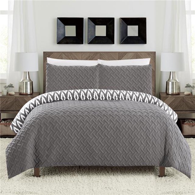 Eloida Grey Queen 7 Piece Comforter Set