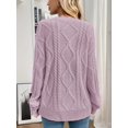 thumbnail image 6 of Women'S Oversized Cable Knit Crewneck Sweaters Light L, 6 of 9
