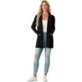 thumbnail image 6 of JWD Women's Open Front Cardigan with Pockets Long Sleeve Lightweight Casual Sweater Black S, 6 of 6
