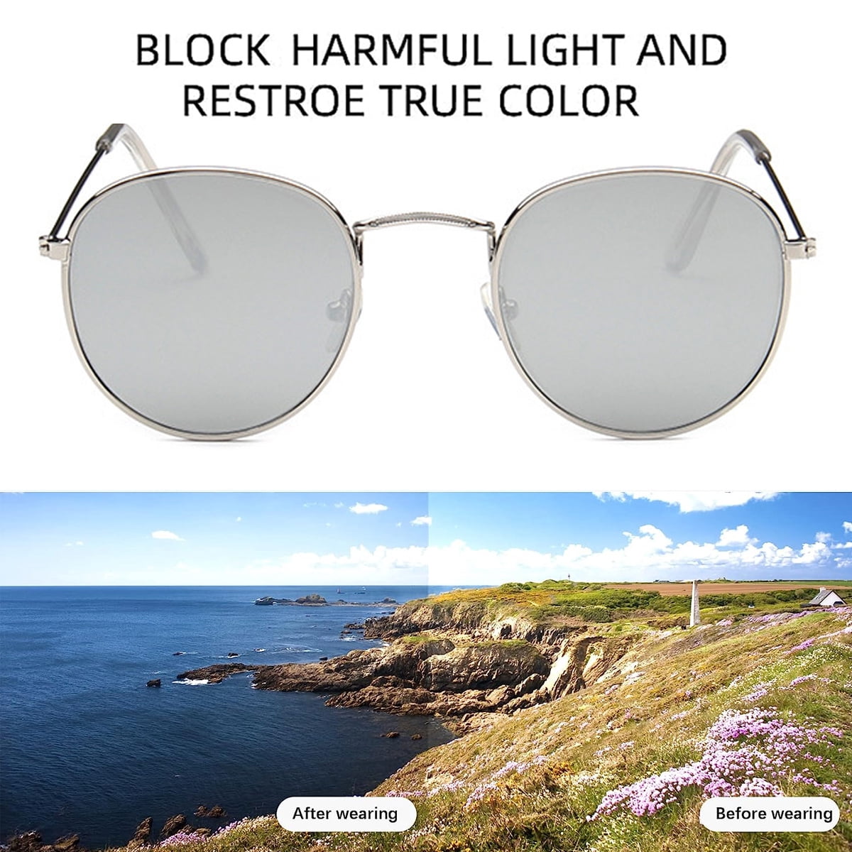 New Round Polygon Polarized Sunglasses for Women Men Retro Classic Round Polygon Polarized Sunglasses For Women Men Retro  main image 3