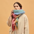 thumbnail image 2 of WAMSOFT Winter Scarf for Women Chunky Thick Cold Weather Shawl Rainbow Soft Warm Long Skiing Working Scarf Gift,, Forest Green, 2 of 4