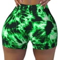 thumbnail image 2 of Fotbe Green Tie Dye Shorts Sin Costuras – Shorts Deportivos de Cintura Alta para Mujer, Elásticos para Gimnasio, Yoga, Running o Ciclismo-Small, 2 of 8