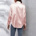 thumbnail image 5 of Plus Size Satin Shirt for Women Elegant Imitation Silk Long Sleeve Blouse Trendy European Style Loose Fit Tunic Top Casual Summer Tops Short Sleeve T Shirt, 5 of 7