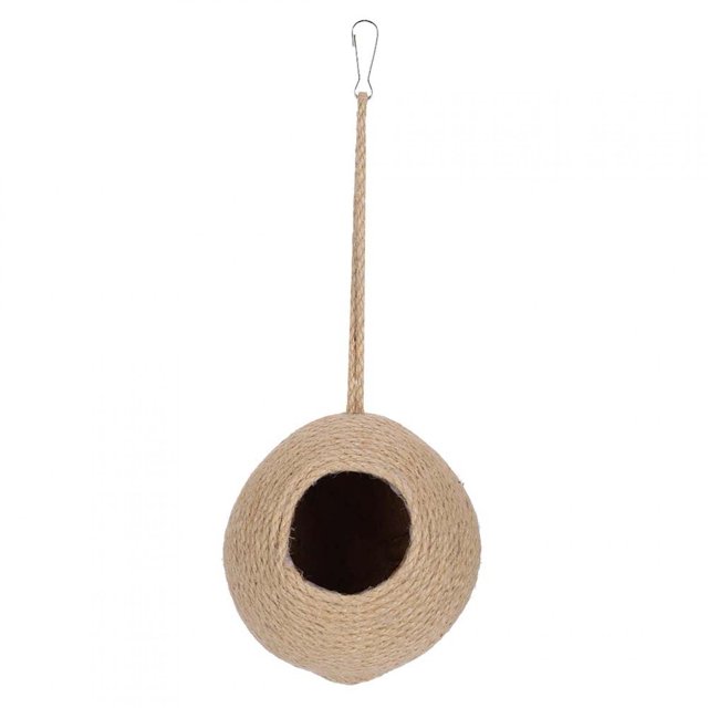 Nido de Pájaro, nido de cría de hámster, loro, cuerda de cáñamo trenzada, juguete escondite de coco Natural