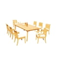 thumbnail image 5 of Grade-A Teak Dining Set: 8 Seater 9 Pc: 118" Rectangle Table And 8 Giva Chairs (2 Arm & 6 Armless Chairs) Outdoor Patio WholesaleTeak #51GV2409, 5 of 6
