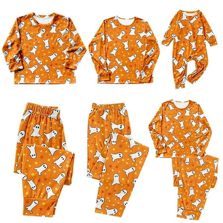 

Paiyanr Toddler Boys and Girls Pajama Set Halloween Intimate Printed Family Parent-Child Wear Long Sleeved Tops and Pants Set Multicolor-Baby