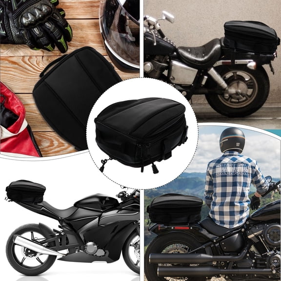 OUNONA 1Pc Motorcycle Rear Seat Storage Bag Black Lightweight Easy Install Multipurpose