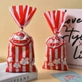 thumbnail image 2 of Trianu 100Pcs Popcorn Bags for Party, Popcorn Treat Bags Set, Cellophane Candy Bags Red White Stripe Cookie Snacks Bags with 100Pcs Twist Ties for Circus Carnival Birthday Party Favor, 2 of 8