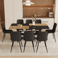 thumbnail image 4 of NYEESS 9-Piece 71 inch Wood Dining Table Set with Storage Shelf and 8 Black PU Chairs, Modern Dining Room Furniture, 4 of 11