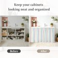 thumbnail image 6 of Colorful Striped Small Cabinet Curtains 10"W x 11"L, Rainbow Color Stripes Sink Skirt Dust-Proof Short Curtain for Bathroom Vanity Storage Cubby Desk, Self Adhesive Privacy Drapes, 6 of 9